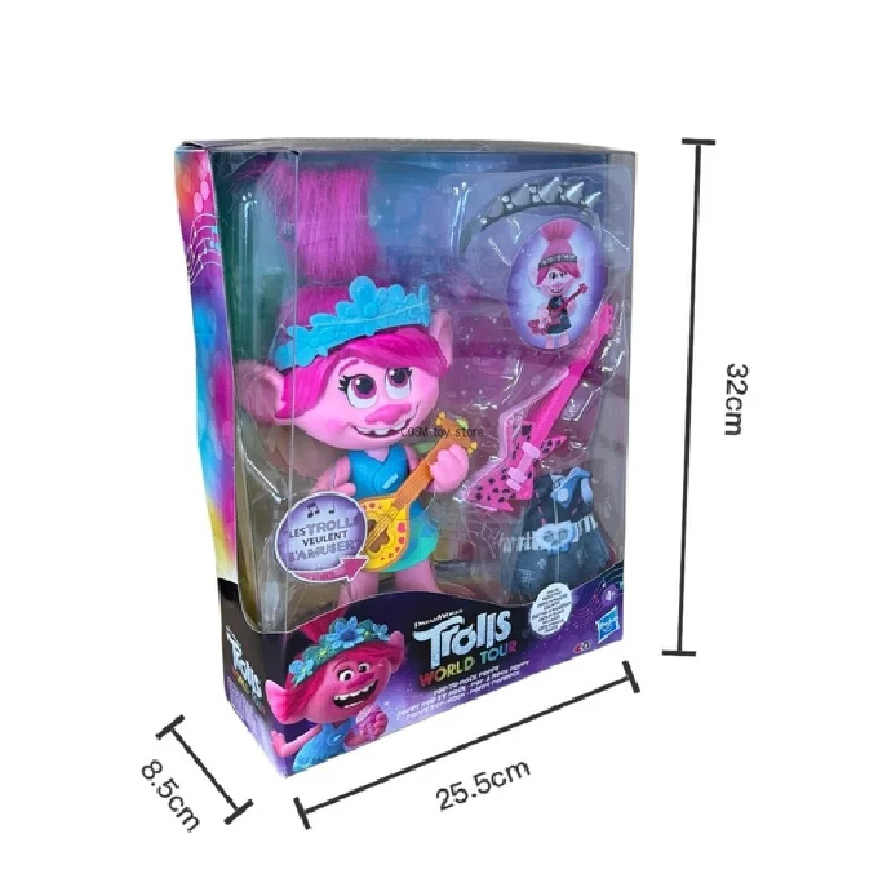 DreamWorks Trolls World Tour Pop-to-Rock Poppy Doll Guitar Accessories Dual Style Dress Up Role Play Collectible Holiday Gift view 6