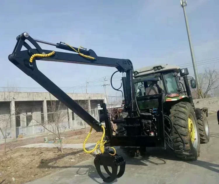 Forestry machine tractor link wood collect grapple machine