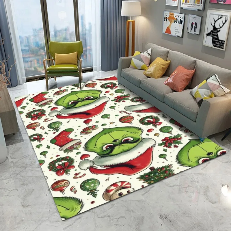 سجادة منطقة وحش ذات شعر أخضر من مينيسو غير قابلة للانزلاق لغرفة النوم والمطبخ والحمام وغرفة المعيشة قابلة للغسل سجادة الهالوين ديكور