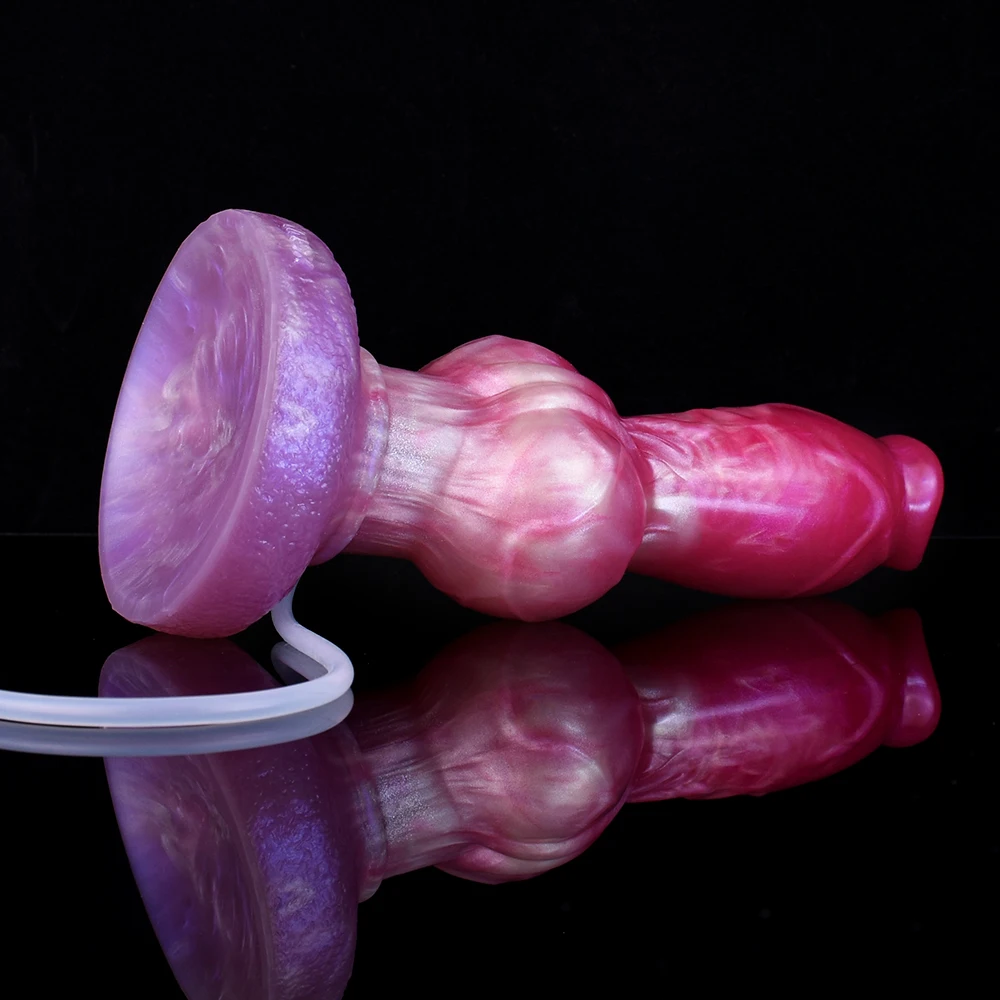 FAAK Silicone fantasy Dog Knot Squirting Penis Large Ejaculation Dildo With Sucker Spray Liquid Sex Toys For Women Men Big Dong