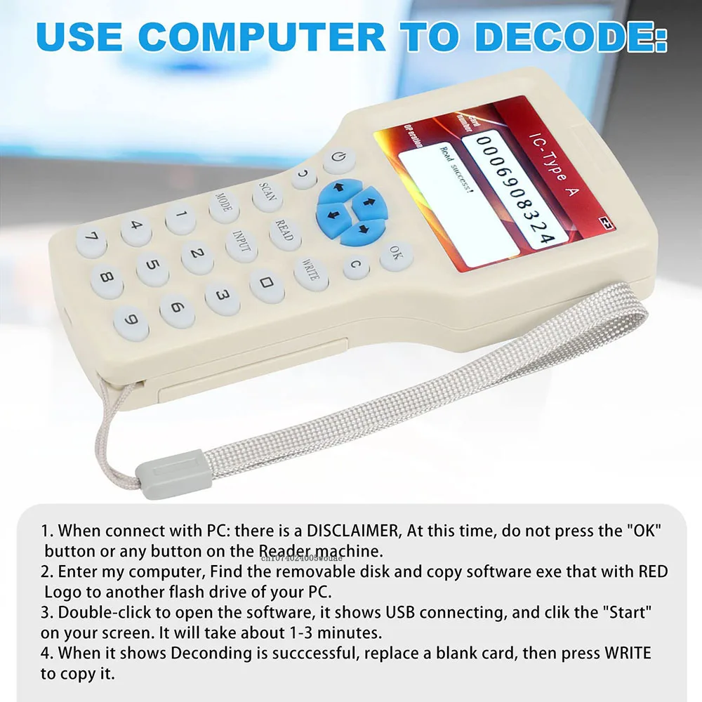 Imagem -05 - Leitor de Cartão Inteligente Nfc de 10 Frequências Duplicador 125k 13.56mhz Copiadora Rfid Programador Fob Usb Cópia Replicador de Chave Criptografada