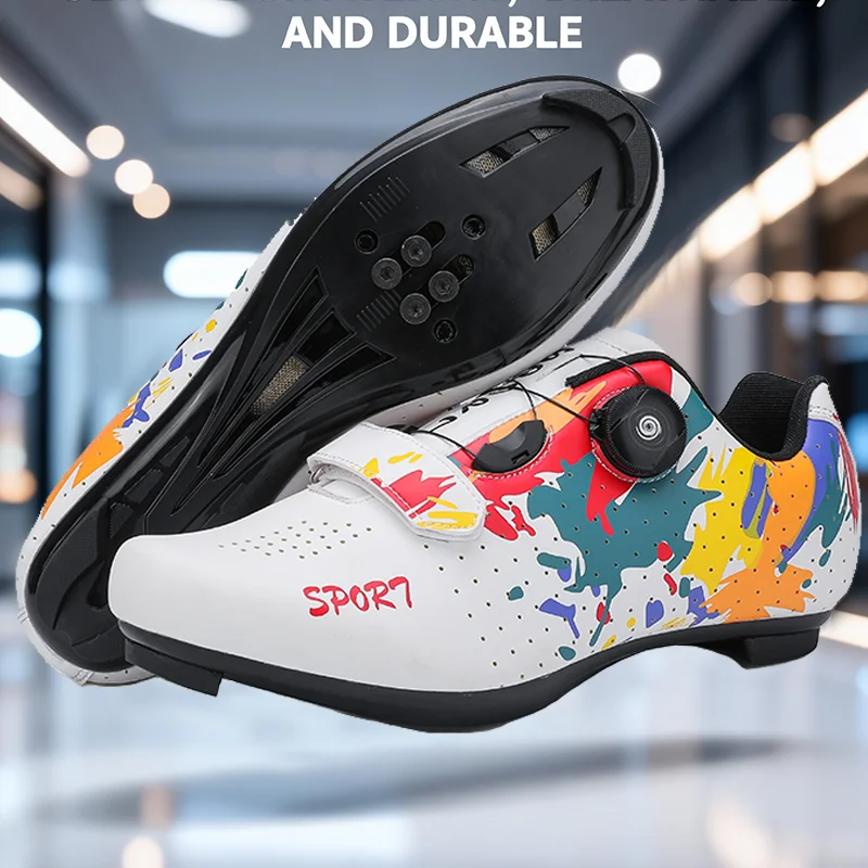 

Профессиональные мужские велотуфли с дышащим верхом и жесткой подошвой, велотуфли для шоссейного велоспорта с системой крепления, женские велотуфли SPD для соревнований по шоссейному велоспорту
