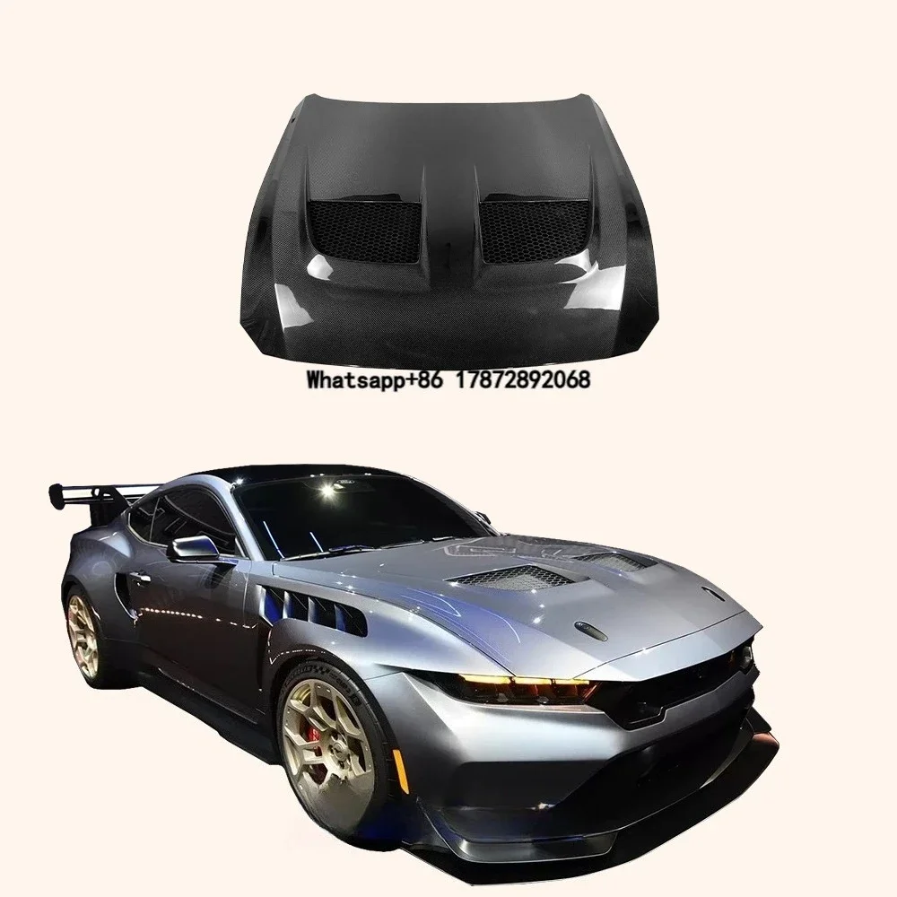

For Mustang 2024 7th Gen S650 Muscle Pony Car GD Style Carbon Fiber Hood