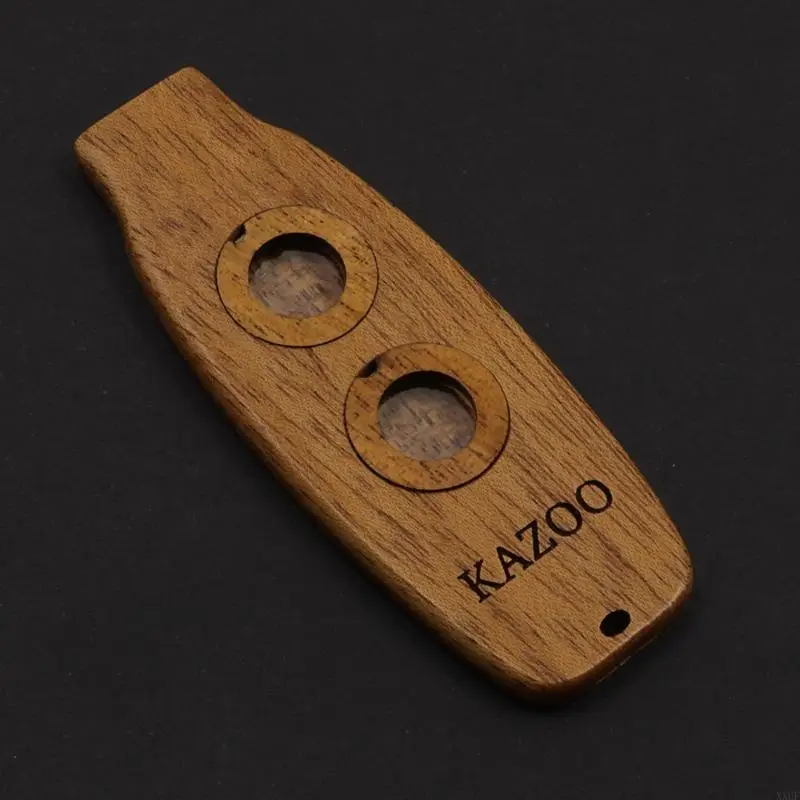 XXUF Wooden Double Membrane Kazoo Accompaniment Instrument Double Hole Kazoo Portable Musical Instrument for Beginner