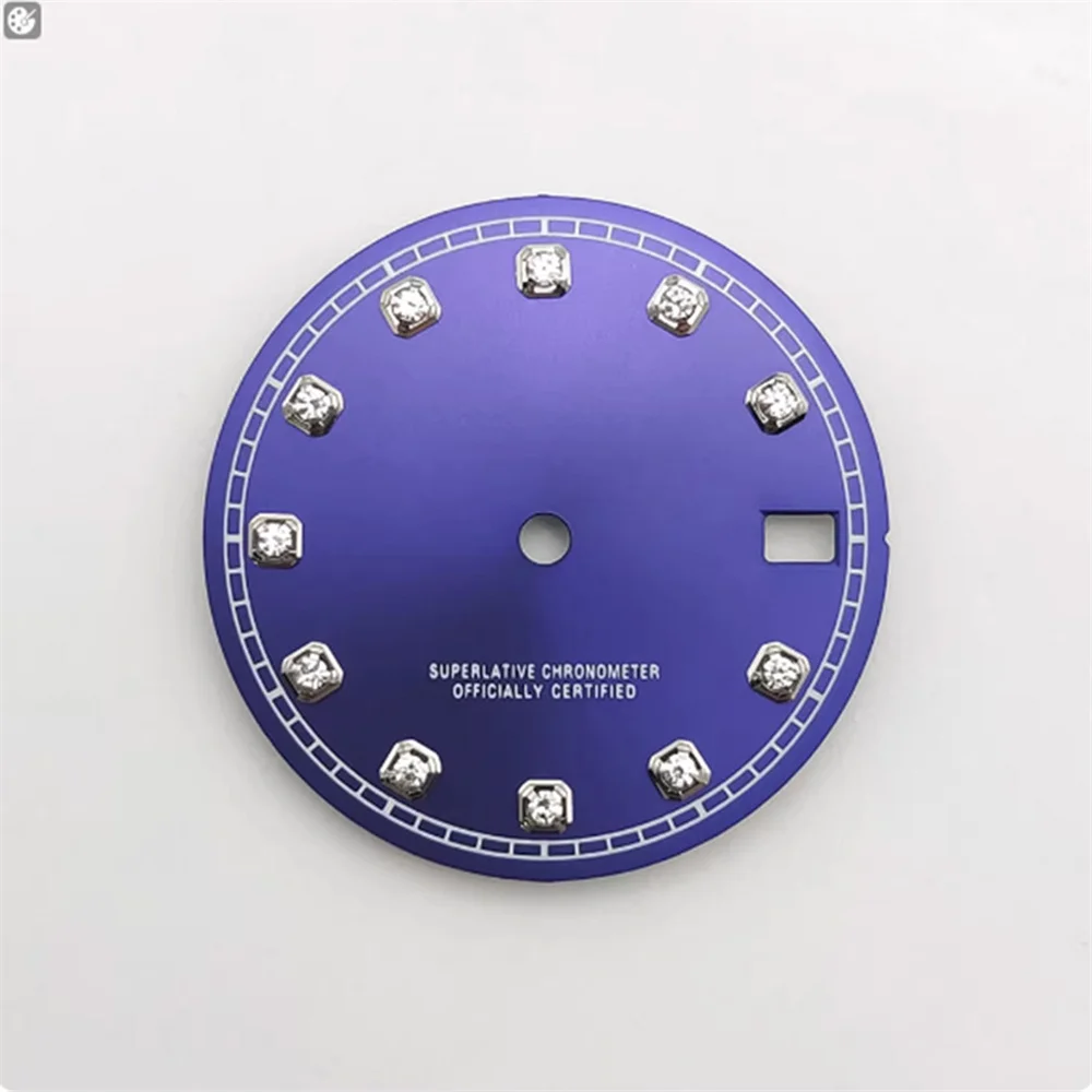 28.5MM Watch Dial Sunburst Roman Numeral Single Calendar Dial Watch Face Replacement Accessories for NH35/36/4R/7S Movement