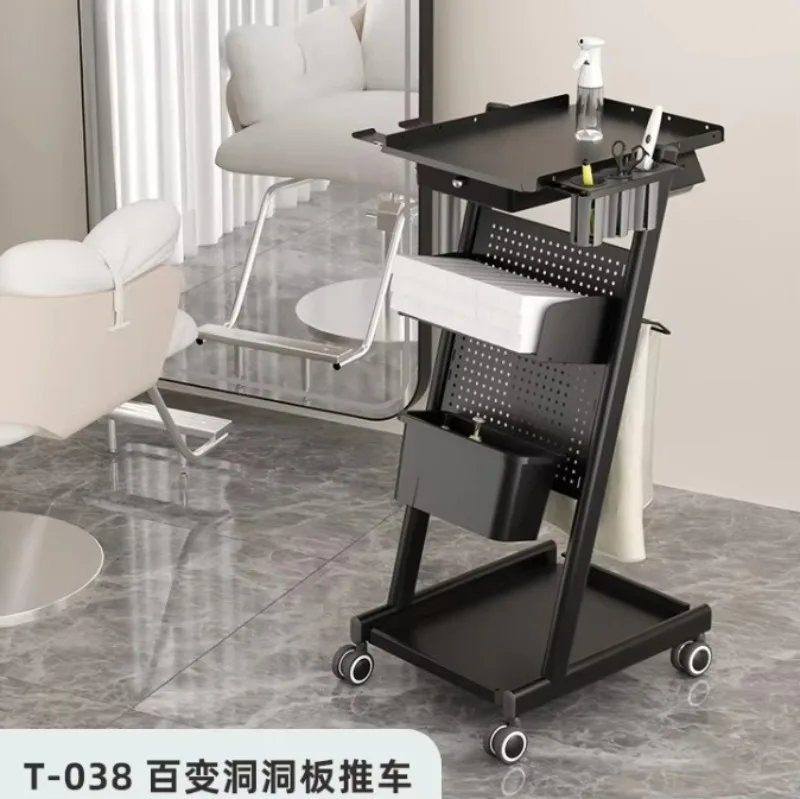 Multifunctional beauty machine trolley modern stainless steel barber tool cart hair salon perm dyeing