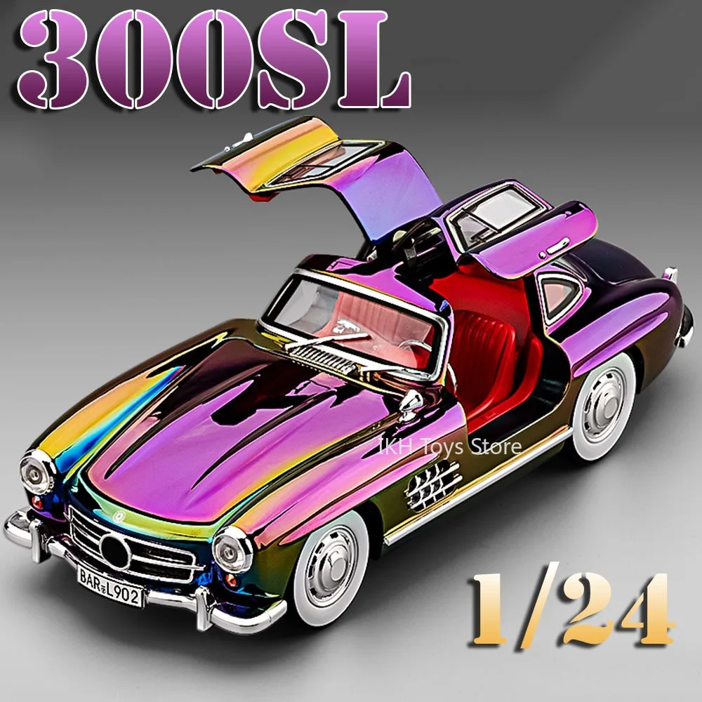 

1:24 300SL Vision GT Model Toy Sports Cars Alloy Diecast Sound Light Doors Opened Pull Back Simulation Supercars for Kids Gifts