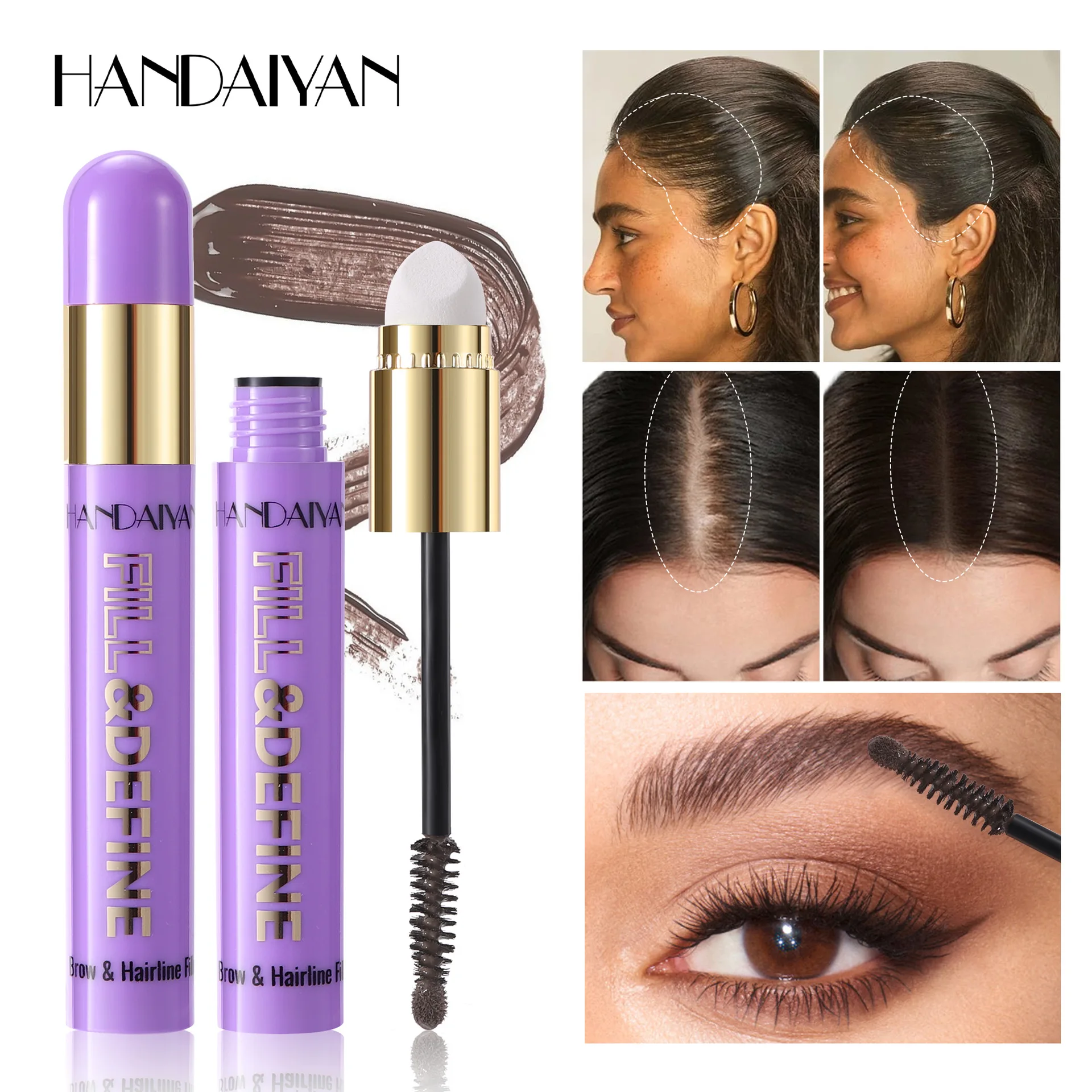 Waterdichte haarkleurstick 8 kleuren - Instant haarlijn en wenkbrauwverf, duurzame touch-up voor grijze dekking en styling