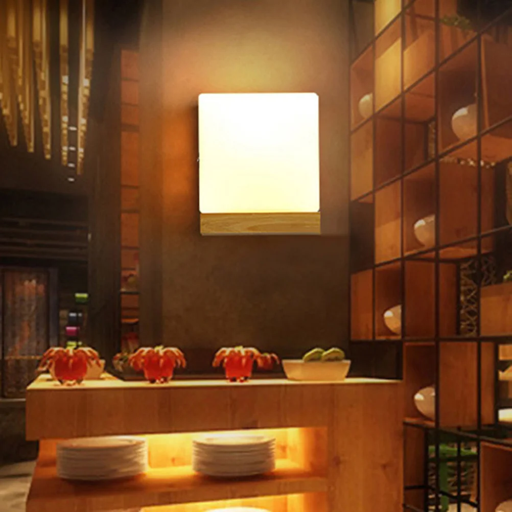 

Fine Workmanship Wooden Wall Lamp Stylish Lighting Fixtures for Home Hotel Bedroom Living Room Corridor Wooden Base Wall Lamp