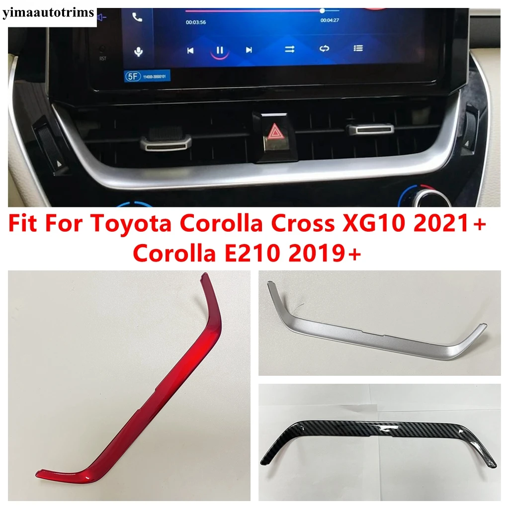 

ABS Central Air AC Conditioning Vent Navigation Strip Cover Trim For Toyota Corolla Cross XG10 2021 - 2024 / Corolla 2019 - 2024