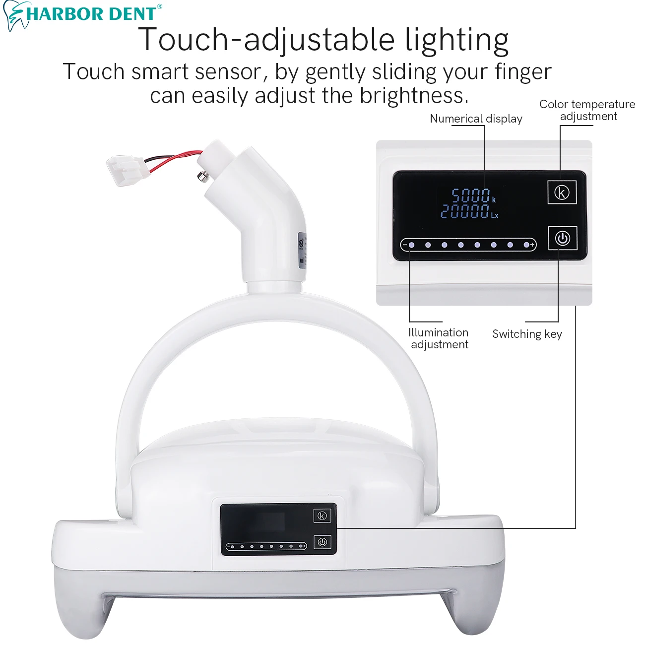 Dental 8 LED Oral Lamp Dentist Operation Light  Adjustable Color Temperature Sensory Switch Oral Lamp For Dental Chair