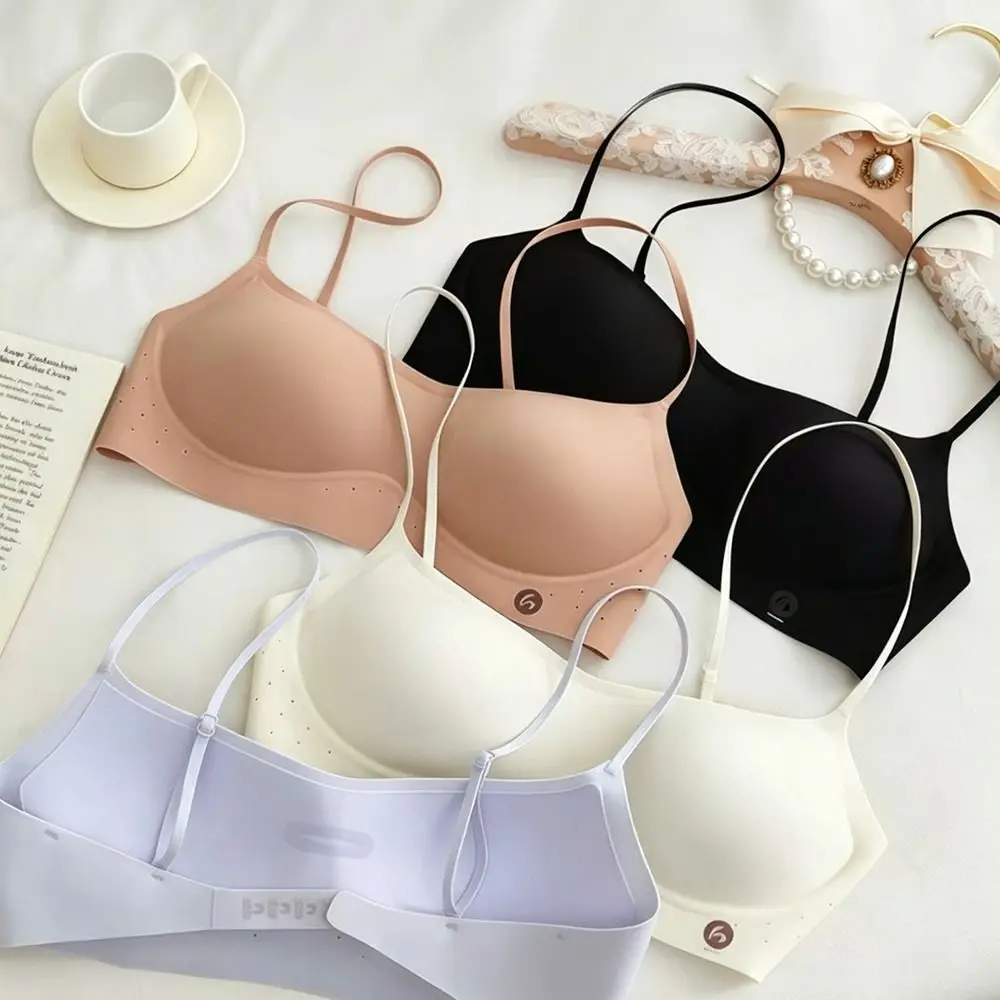 New Breathable Women's Seamless Bra Wireless Seamless Wireless Bra Adjustable Straps Low-Neck Bra Low-Cut Outfits