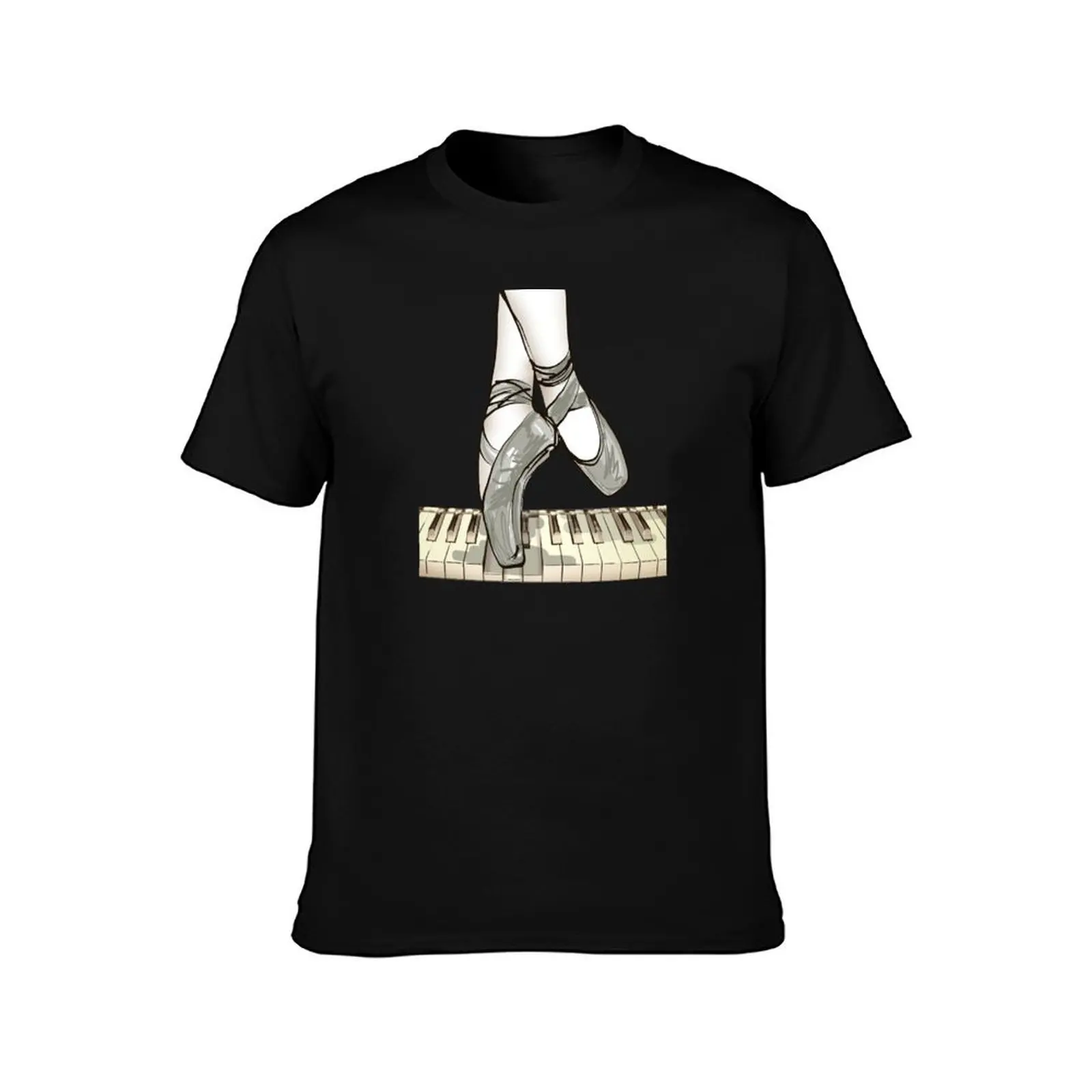 On Pointe On Piano - Ballet shoes - Ballerina standing on pointe piano keys T-Shirt Sports Basic Short Sleeve T-Shirt