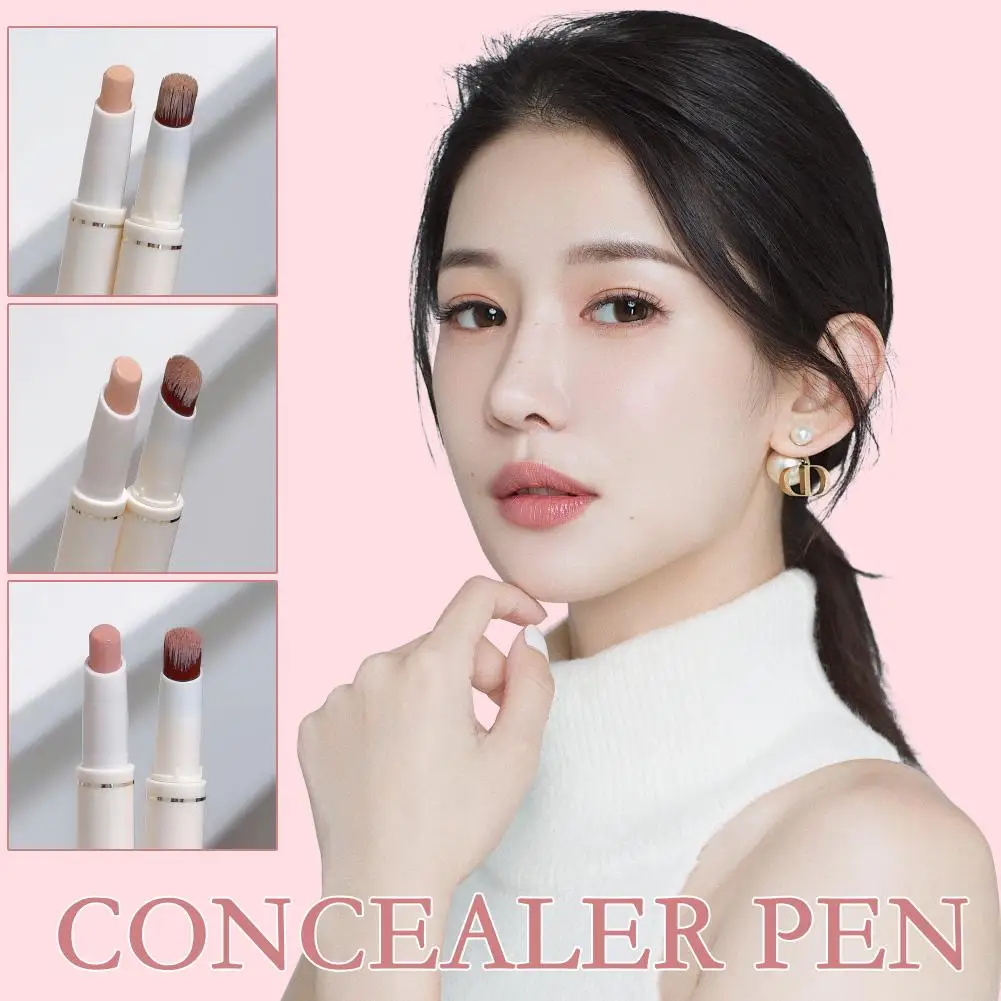 Doppelkopf feuchtigkeit spendender Concealer Stick mit Pinsel kreisen vollständige Abdeckung Make-up von Kosmetik Primer Creme dunkle Foundation j3n5