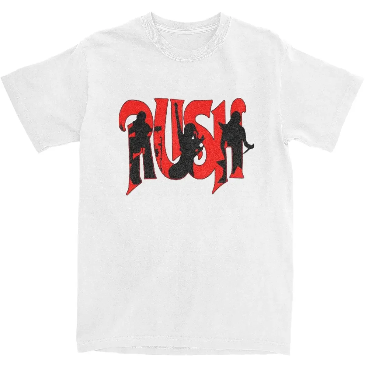 تي شيرت Rush Band تي شيرت Harajuku تي شيرت كلاسيكي بأكمام قصيرة ملابس صيفية قطنية برقبة دائرية