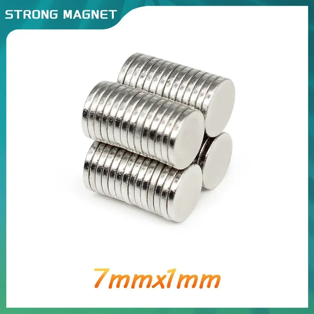 

50/100/200/300/500/1000PCS 7x1 mm thin sheet N35 Neodymium Magnet Disc Powerful Magnets Round 7x1 mm Permanent Magnet 7mm*1mm