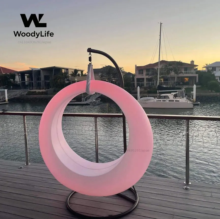 YM Colorful Led Lighting Outdoor Swing Park Glow Amusement Hanging LED Glowing Patio Swing Chair Waterproof Color Changing Swing