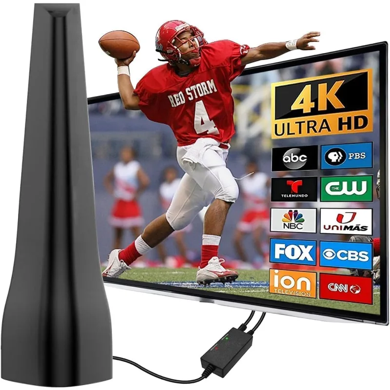 TV Antenna Indoor for Smart TVs,for Local Channels,Support 4K 1080p,600+ Miles Long Range with Signal Booster Antenna Digital HD