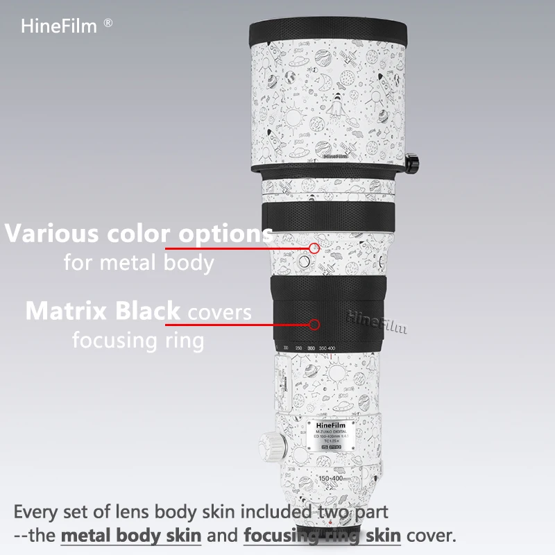 Hinefilm-レンズプロテクターフィルム,プレミアムレンズステッカー,150-400,f4.5,150-400