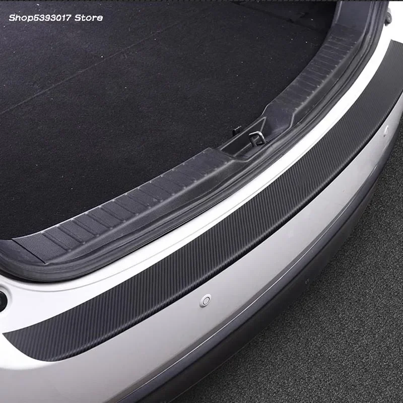 Car Rearguard PU Carbon Fiber Leather Rear Bumper Trunk Fender Sill Plate Protector For Mazda CX5 CX-5 2017 2018 2019 2020 2021