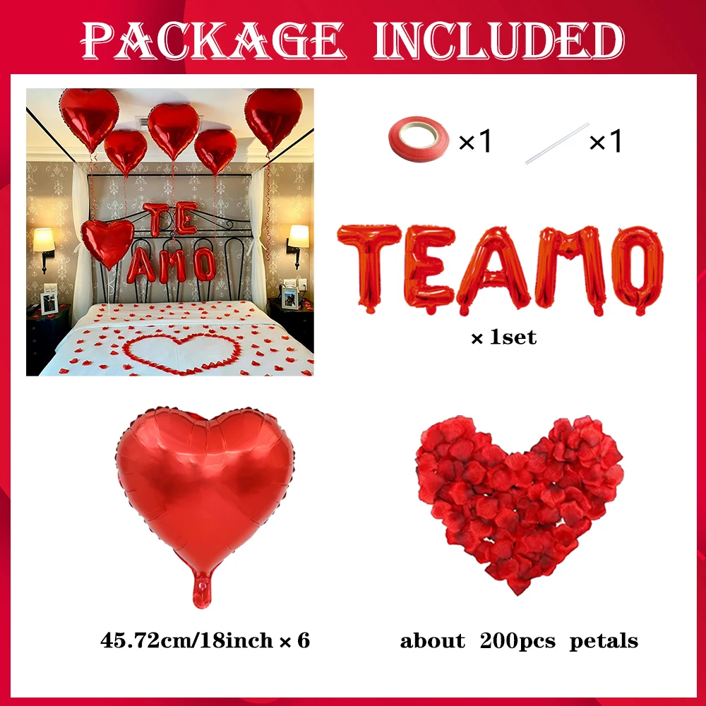 Spanisches Ich Liebe Dich Te Amo Banner Ballon Valentinstag Hochzeitstag Geburtstag Vatertag Dekoration Ballon – Detail 4