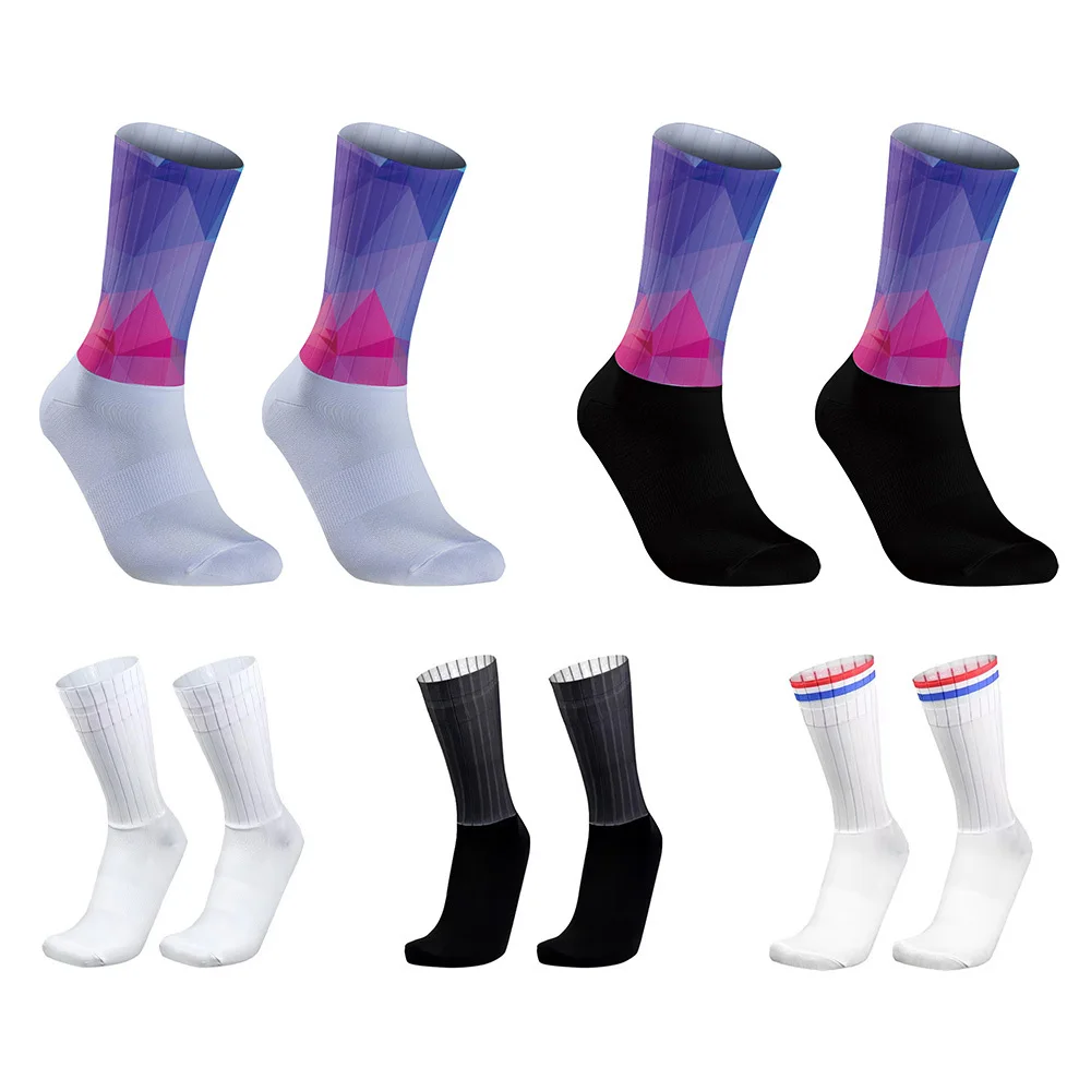 Sommer 2024, neue Radsocken, kühl, atmungsaktiv, rutschfest, Silikon, Pro, Wettbewerb, Aero, Sport, Fahrrad, Laufsocken