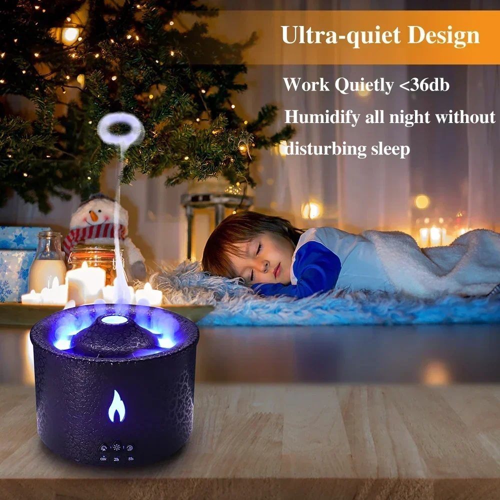 Intelligent Volcano Aromatherapy Diffuser Multi-function flame humidifier, large capacity ultrasonic diffuser