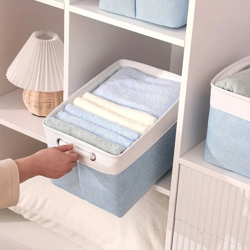 Foldable Canvas Storage Bins with Handles, Christmas and Halloween Gift Storage, Cabinet Storage Box Obligatory Storage Basket