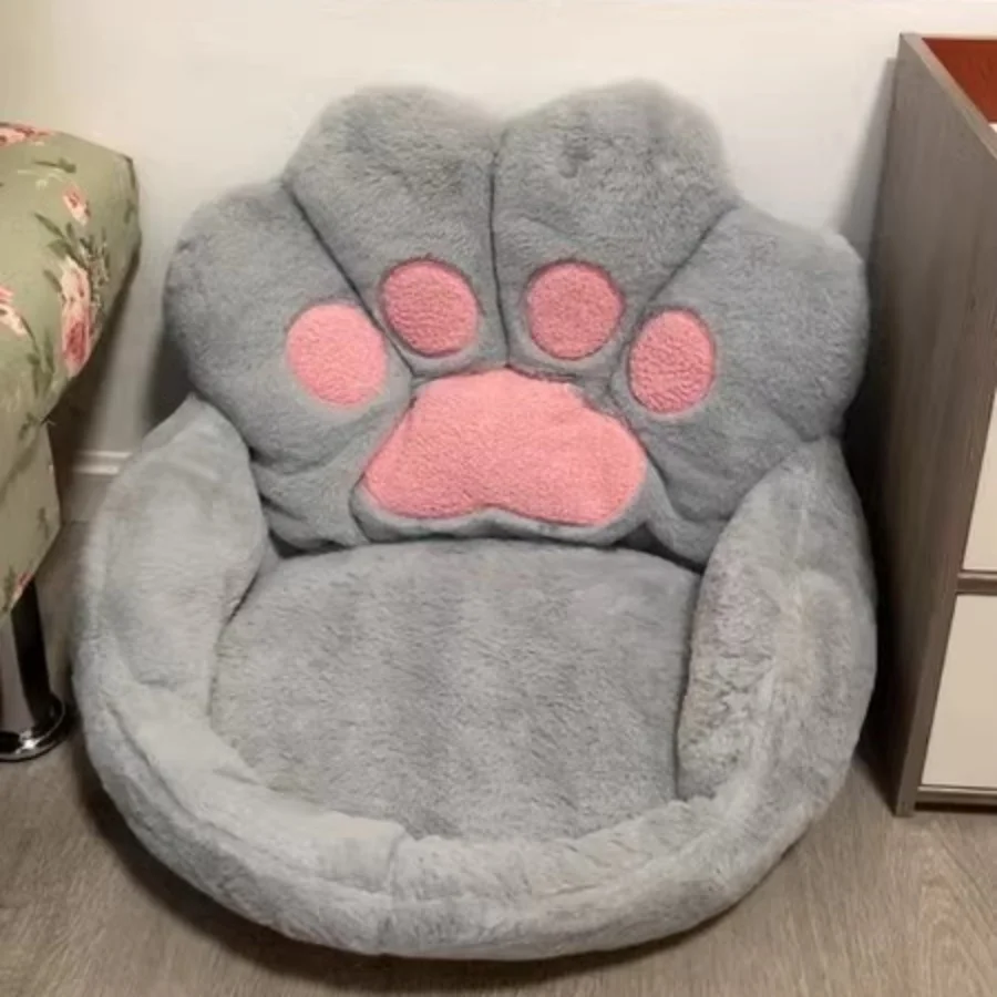 Tatami Integrated Cat Paw Plush Cushion And Backrest Individual Cute Warm Palm Sofa Bedroom Home Flooring Cute Fashion Cushion