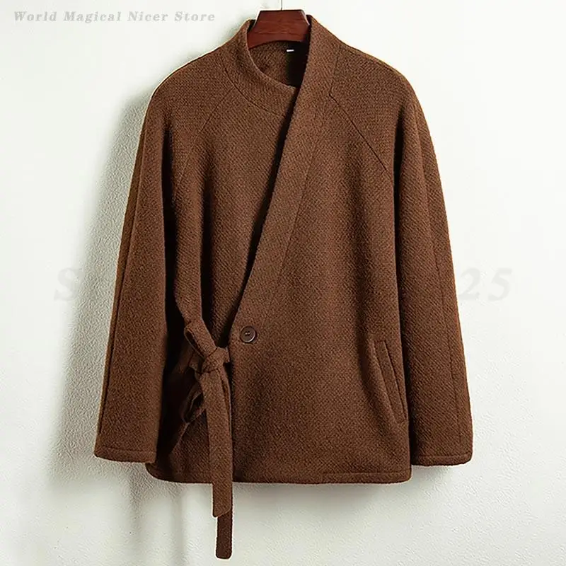 

Plus Size 4Xl Traditional Kimono Cardigan Male Autumn Winter Thick Jacket Harajuku Outwear Mens Kongfu Coats ﻿kimono Yukata Top