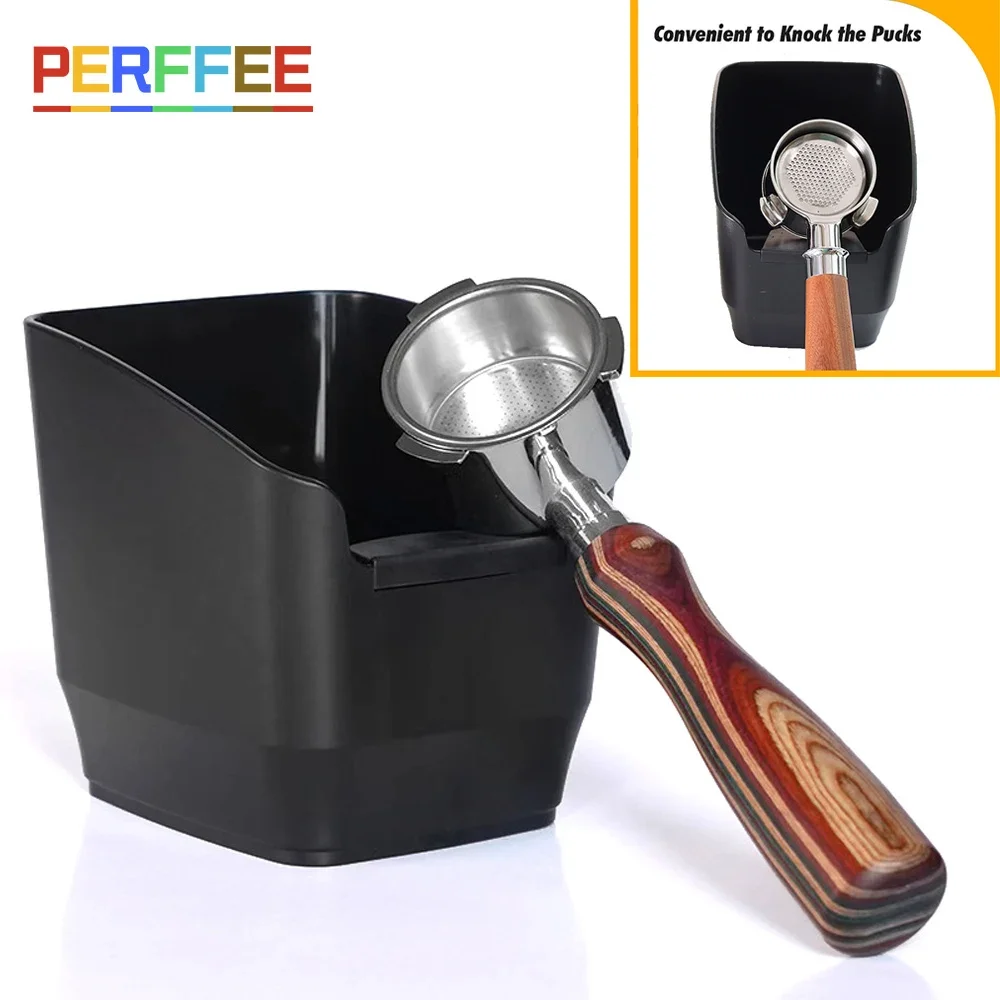 Coffee Knock Box Espresso Knock Box for Barista Coffee Grind  Shock-Absorbent Coffee Grind Dump Bin Coffeeware Coffee Knock Box