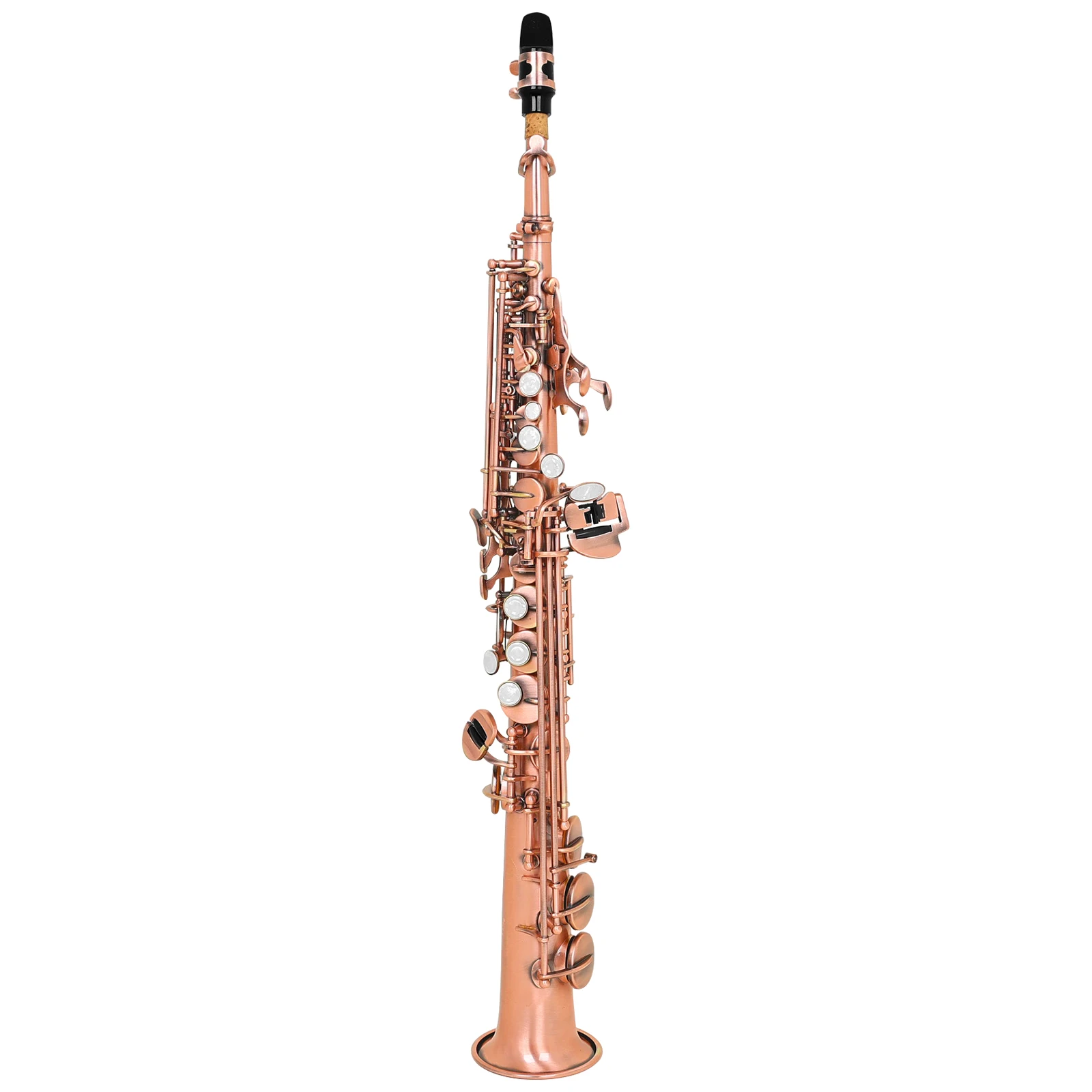 SLADE Soprano Saxophone Bb Straight Soprano Saxophone Professional Red Antique Brass Soprano Sax with Mouthpiece Case