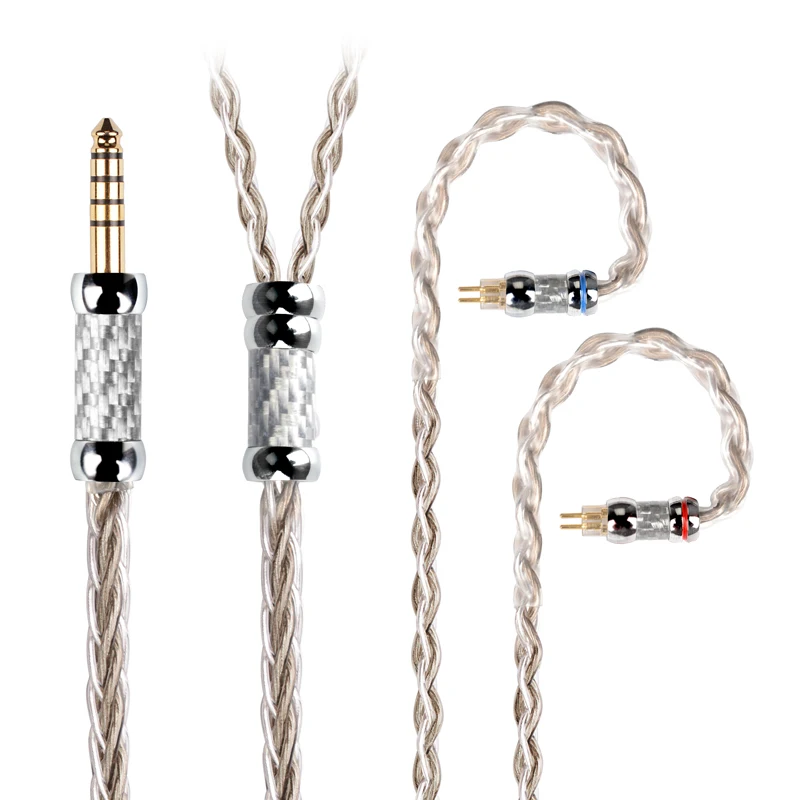 NICEHCK SilverCat 8 Strands Silver Plated Alloy Earphone Upgrade Replace Cable 3.5/2.5/4.4mm MMCX/2Pin for VERNUS Bravery ZERO