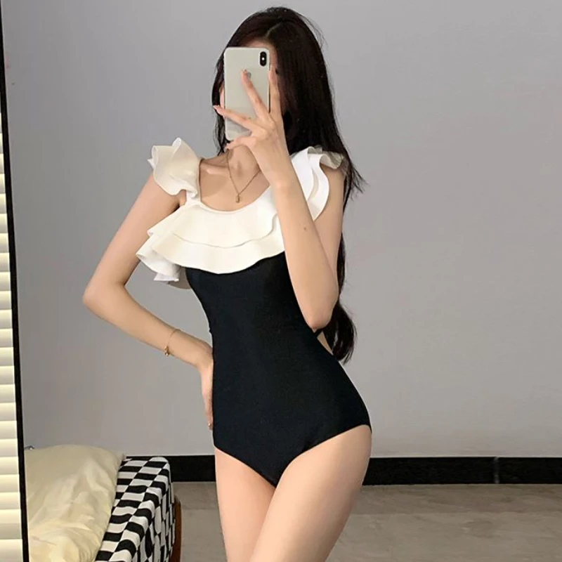 Bikini Sets Women Simple Fashion Backless Sexy Sleeveless Casual Vacation Summer Bathing College Girls Korean Style Swimsuit New