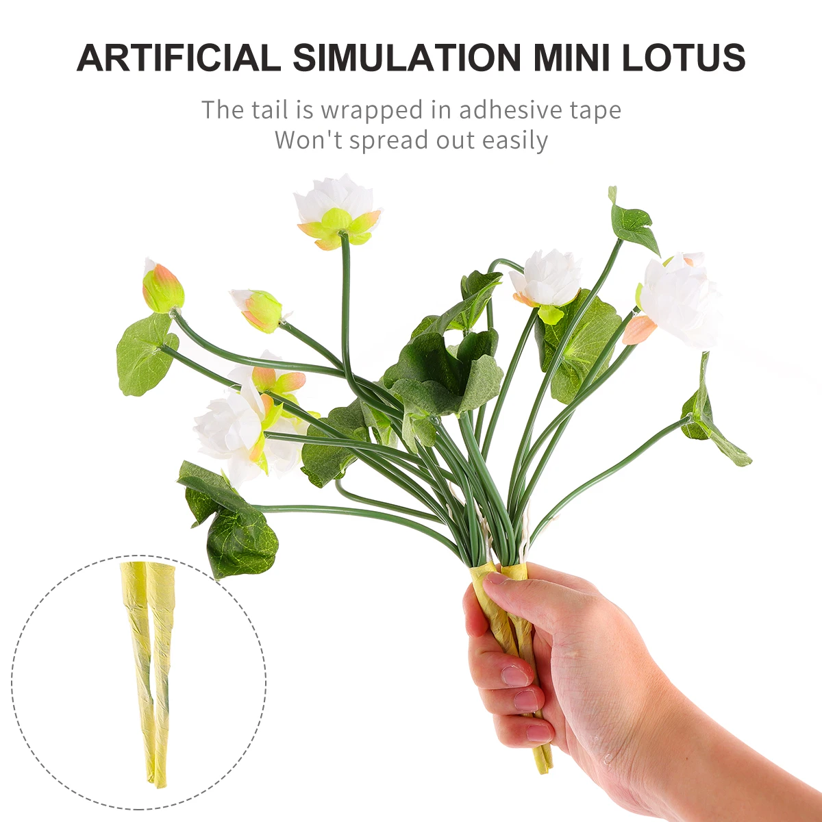 

2 Pcs Mini Lotus Floral Artificial Flower Fake Silk Cloth Flowers Bride Decoration