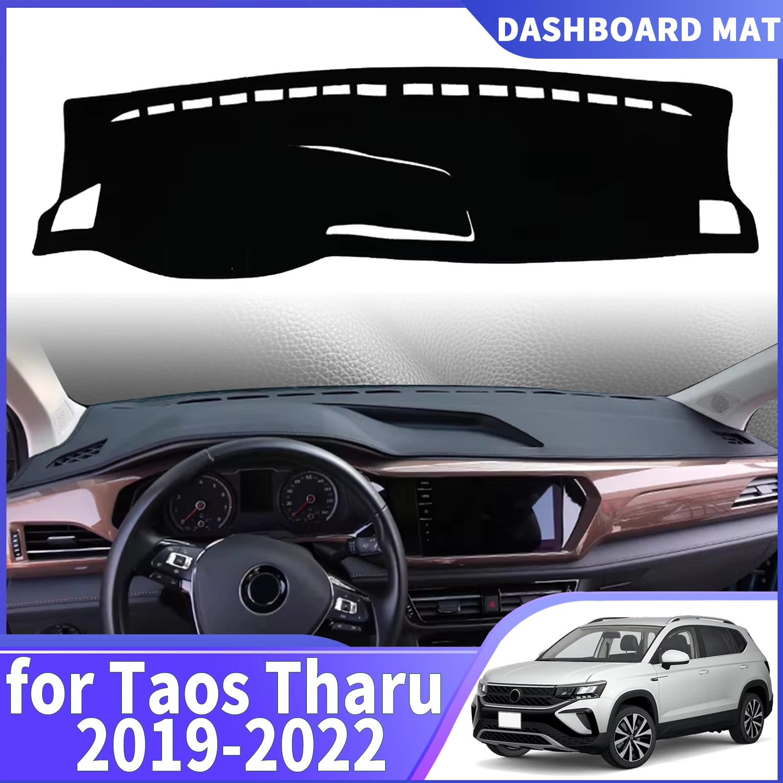

for Volkswagen VW Taos Tharu 2022-2019 Dashmat DashMat Sunshade Dashboard Cover Pad Protective Carpet Car Leather Accessories