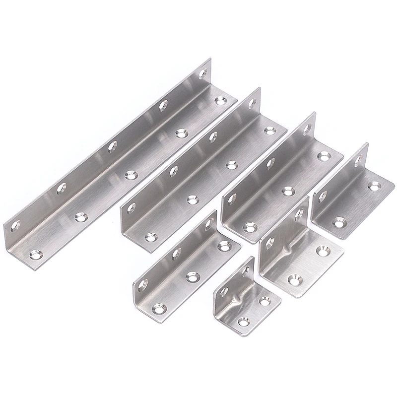 2PCS Extended Stainless Steel 90 Degree Angle Bracket Corner Brackets Joint Bracket Fastener L Bracket For Fixing Furniture
