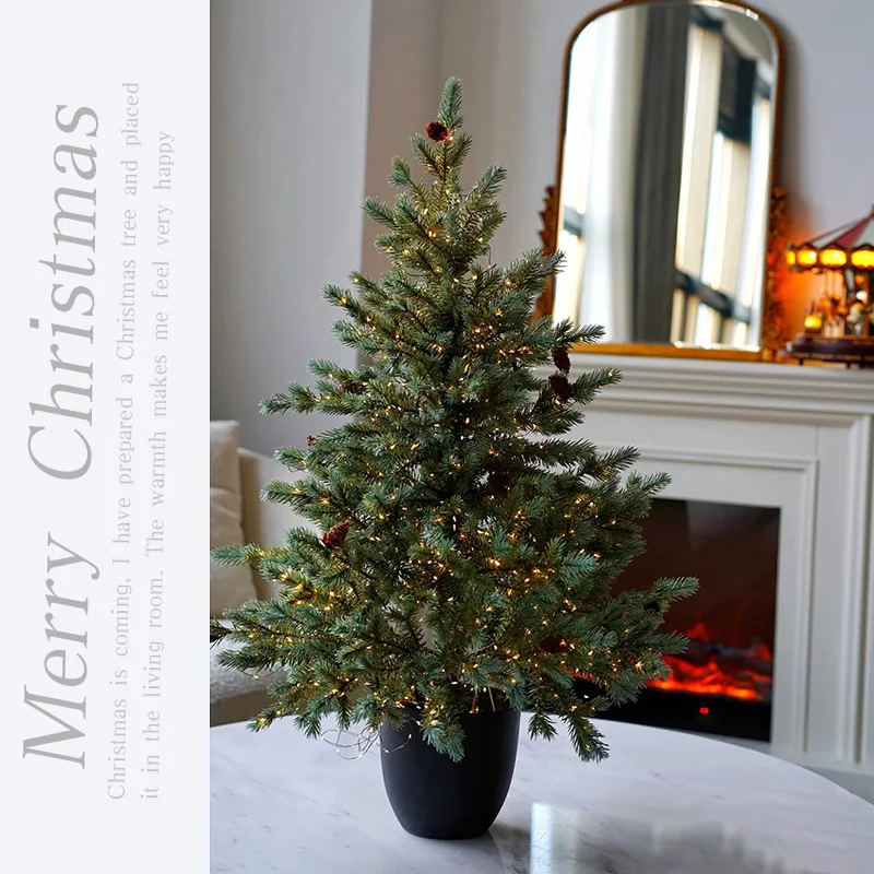 

New Products Full PE Desktop Christmas Fir Tree Wreath Hanging Upside Down Tree Wall Door Hanging Window Scene Arrangement Props