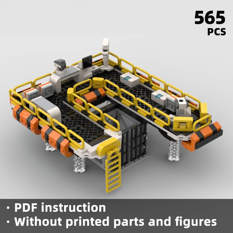 

Industrial building blocks on the real platform: Safety protection design with yellow, orange and gray contrasting colors