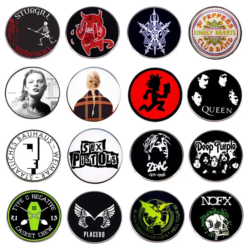 Classic Rock Band Enamel Pins Music Album Metal Brooch Pop Album Logo Cartoon Badge Collection Given Friends And Fans Gifts