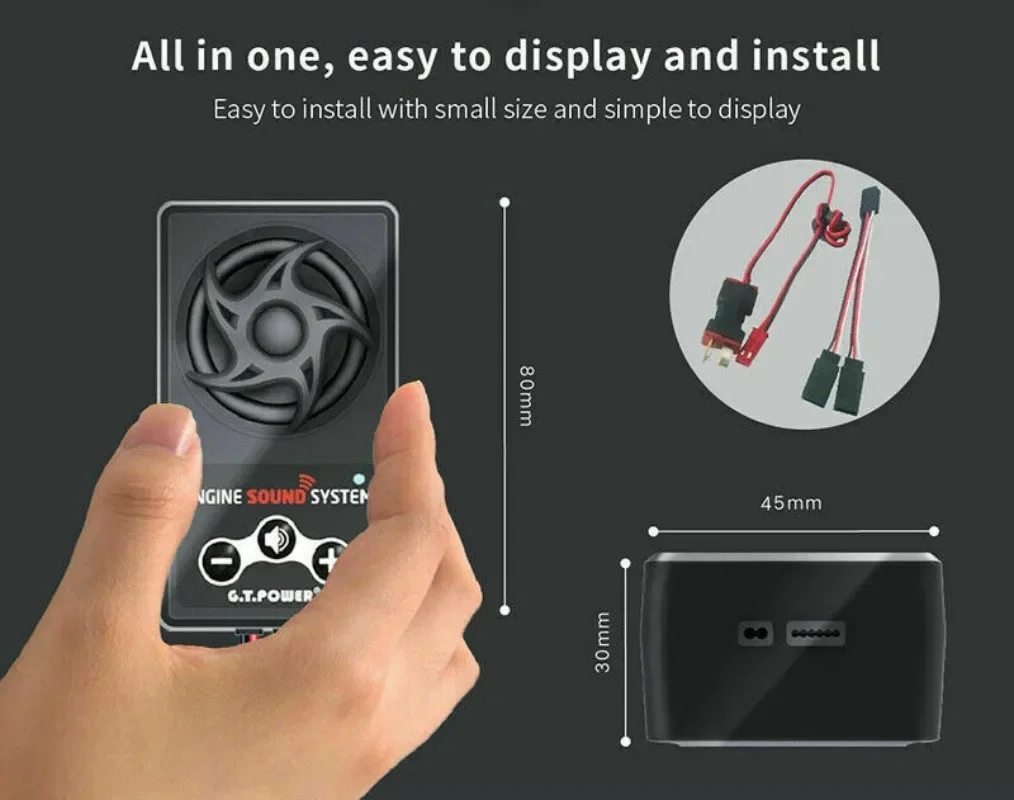 

Original genuine GT POWER All-In-One Car Engine Sound Simulated System 58 Kinds Sound Fit 1/10 RC