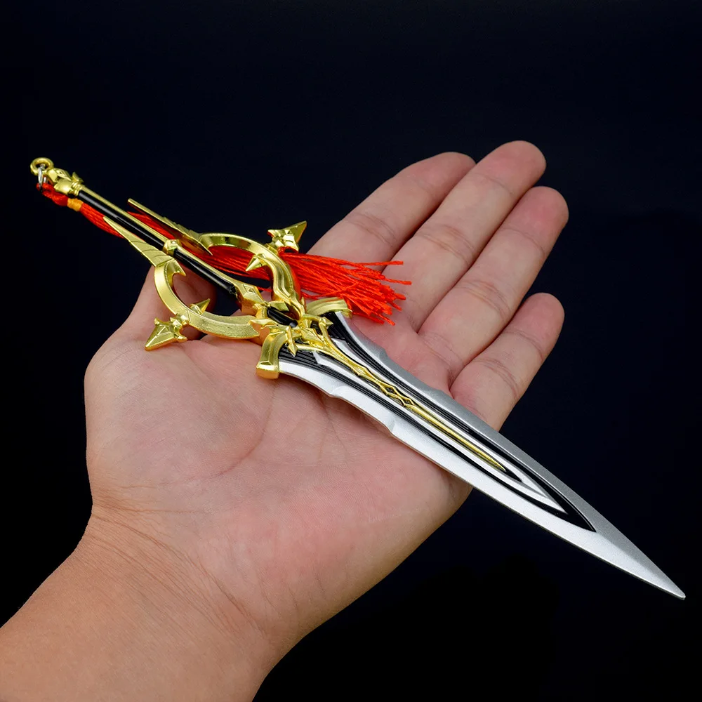 King of Glory Game Peripheral 22cm Sword Character Kai Silver White Aria Zinc Alloy Weapons Model Ornaments Collection Gift Toys