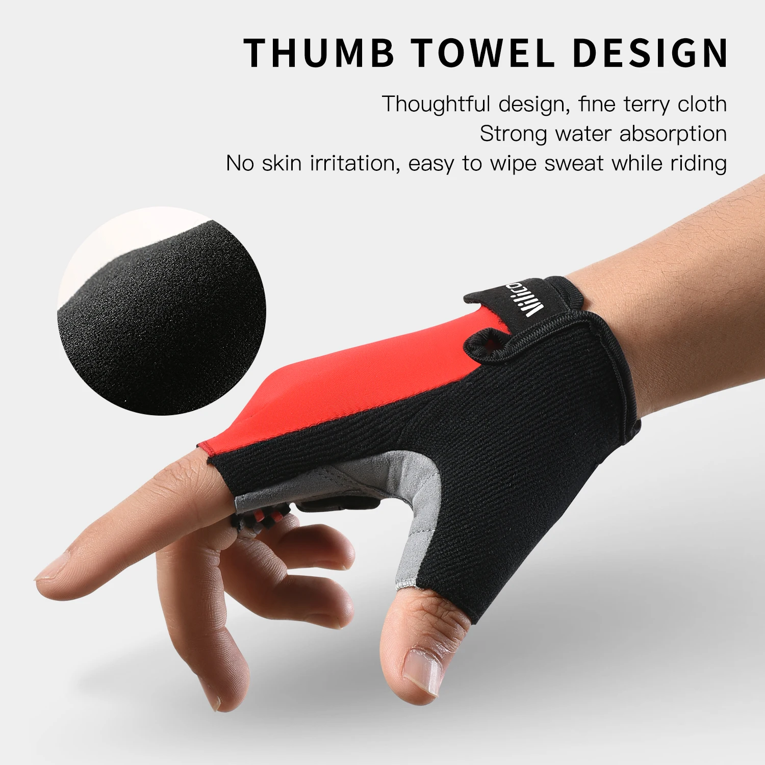Vilico Half Finger Cycling Gloves Shock‑Absorbing Non‑Slip Breathable MTB Road Bicycle Sports Gloves for Men Women