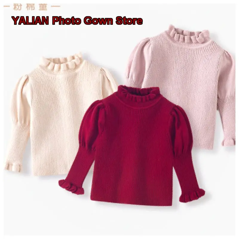 Girls Spring Autumn Stylish Pullover Infant Kids Knit Base Layer Top Children’s New Year Innerwear