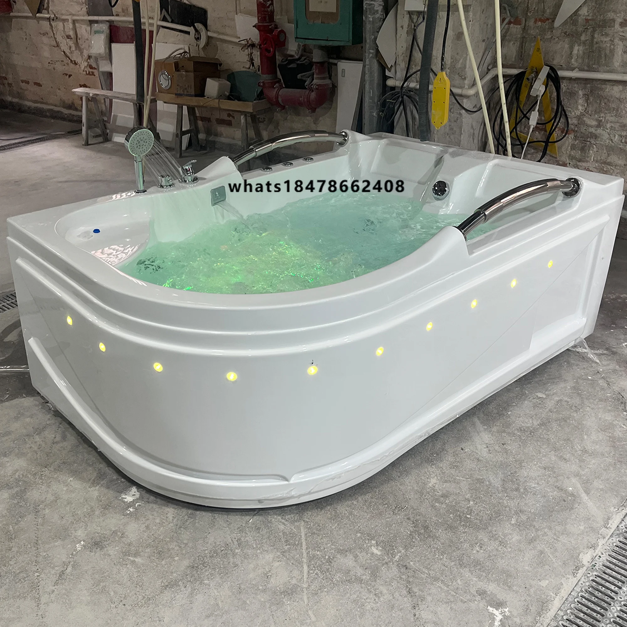 3 Person Rectangle Freestanding Jaccuzi Massage Hydrotherapy Spa Balboa Hot Tub with Acrylic Whirlpool Bathtubs for Bathroom Use