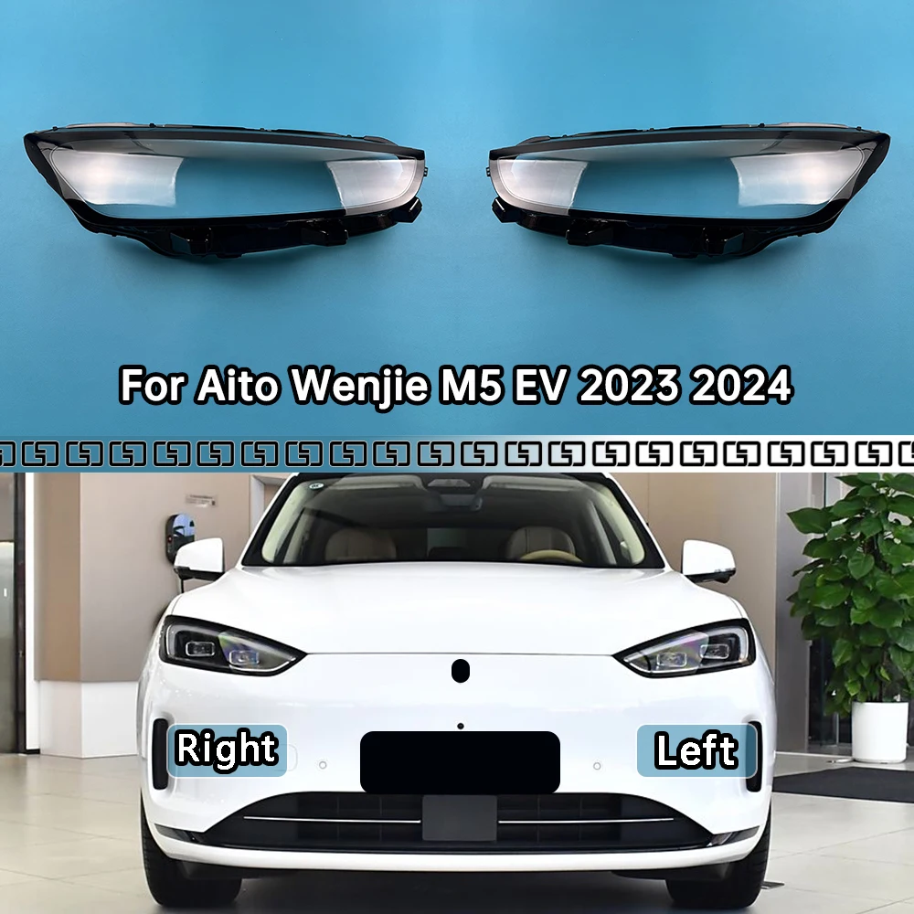 

For Aito Wenjie M5 EV 2023 2024 Headlamp Transparent Cover Headlight Shell Lampshade Case Plexiglass Replace Original Lens