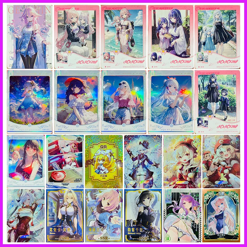 أنيمي آلهة قصة نادرة ZP QZ SSR QR UR تحصيل بطاقة Yae Miko Kokomi Raiden Shogun Shenhe Yelan لعب للأولاد هدية عيد ميلاد #1