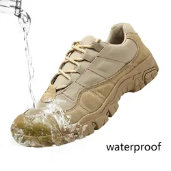 Zapatillas de entrenamiento al aire libre para hombre, zapatos de senderismo, antideslizantes, impermeable, transpirables, botas del ejército, ideal combate táctico y trekking, para desierto