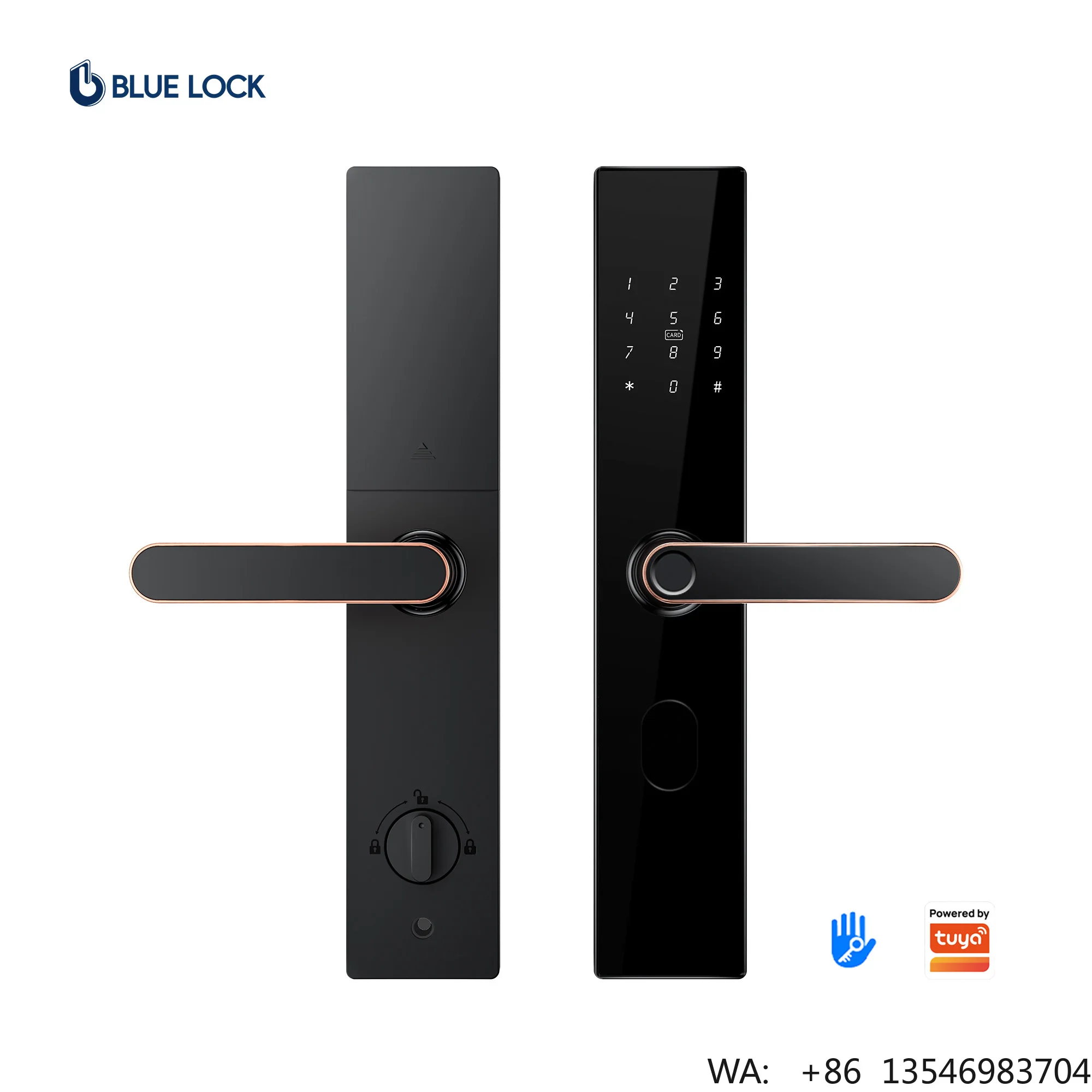 bluelock-ttlock-smart-tuya-wifi-cloud-digital-door-handle-biometric-fingerprint-durable-iron-construction-steel-wood-aluminum