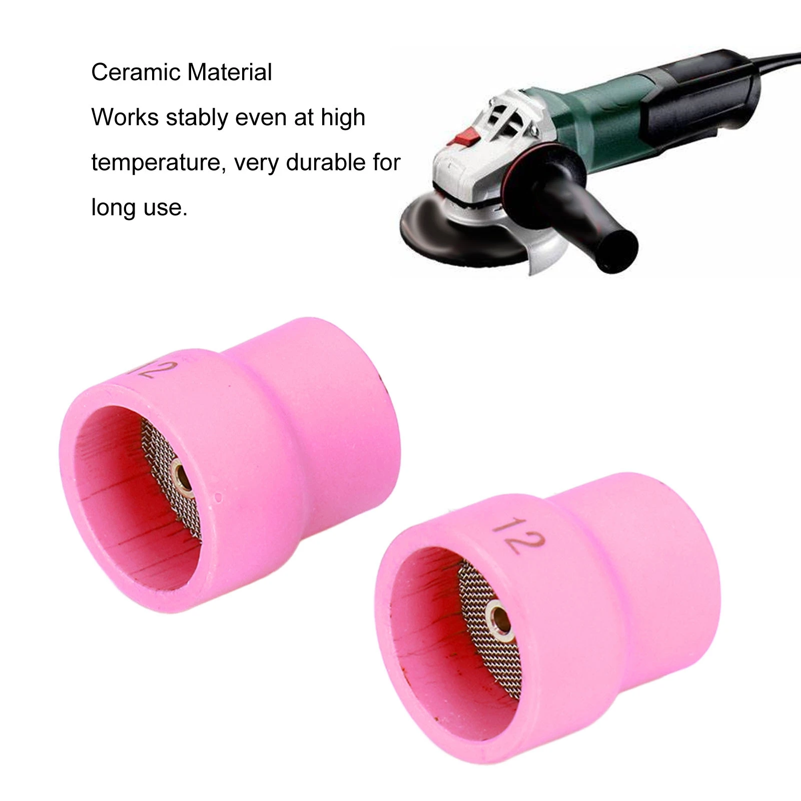 

Ceramic Welding Cup, 2Pcs TIG Welding Cup 12#/14# Ceramic Nozzle Accessory Set Kit for WP9/17/18/20/25/26